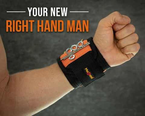 Magnetic Wristband For Holding Screws Nails And Drill Bits With 10 Strong Magnets Adjustable Tool Bracelet worn on wrist