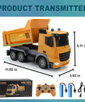 Remote Control Dump Truck Toy With Blue Warning Lights Realistic RC Construction Vehicle For Boys And Girls Aged 3 To 10