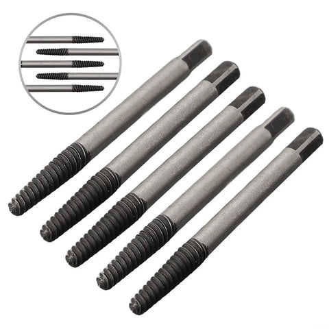 High Carbon Steel Screw Extractor Kit With 5 Piece Right Out Drill Bits For Removing Damaged Broken Bolts Quick Left Hand Thread Removal Tool, 52mm