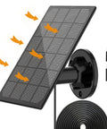 All Day Outdoor Camera Power From IP66 Waterproof Solar Panel With 10 Ft Cable Type C Or Micro USB Adapter And 360 Degree Adjustable Bracket