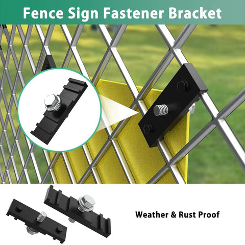Chain Link Fence Sign Mount Bracket Set 12 Pack Fastener Clips for Standard Fence Sign Mounting and Banner Display Durable