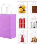 32 Pack Kraft Paper Gift Bags With Handles Six Color Rainbow Set for Birthday Parties Baby Showers Weddings and Crafts