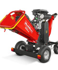 8 Inch Towable Wood Chipper Shredder Mulcher With Electric Start Honda 688cc 22HP Gasoline Engine, rear view with tow bar