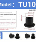 22 Pack Black T Type Silicone Hole Plugs 3/8 Inch Vulcanized Dustproof Sealing Stoppers, technical specifications with measurements