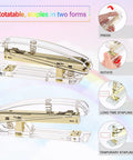 Gold Acrylic Office Desk Accessories Set With Stapler And Staples showing stapler rotation and stapling options