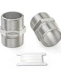 Legit Heavy Duty 316L Stainless Steel Hex Nipple Pipe Fitting Featuring 3/4 Inch Male Npt Dual External Threads.