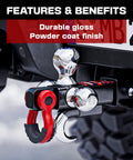 Tri Ball Trailer Hitch Mount with hook, pin, and rotatable tow shackle for 2 inch receiver, heavy-duty powder coat finish displayed
