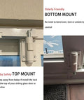 Sliding Door Foot Lock Kick Lock For Patio Doors And Windows, Additional External Security; top and bottom mounted locks on glass doors.