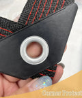 Close-up of grommet on Clear Heavy Duty Tarp 8x10 Ft Waterproof With Grommets For Greenhouse Rainproof Cover Plant Shelter