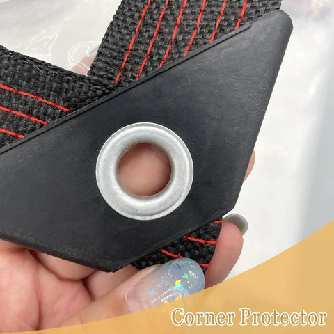Close-up of grommet on Clear Heavy Duty Tarp 8x10 Ft Waterproof With Grommets For Greenhouse Rainproof Cover Plant Shelter