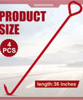 36 Inch Manhole Cover Hook Set Of 4 With 5/8 Hex Drive Handle shown against a scenic background, highlighting its size and sturdy design.