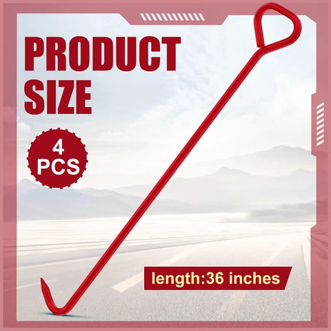 36 Inch Manhole Cover Hook Set Of 4 With 5/8 Hex Drive Handle shown against a scenic background, highlighting its size and sturdy design.