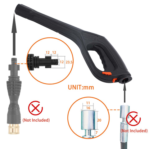 Replacement Pressure Washer Gun Kit With 2000 PSI Max And 12.2 Inch Wand Fits Portland Husky Black Decker Ford Pulsar ShopForce