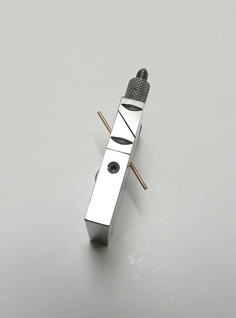 Pro Grade Tube Cutter With Jig Vise Miter, Filing Block, Jewelry Making Tool showing metal structure and cutting edge detail.