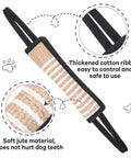 4 Pack Jute Pillow Tug Toys With Dual Handles for Tug Of War, showing jute texture and thick handles in close-up