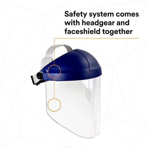 H8A Ratchet Headgear System With W96 Clear Propionate Faceshield For Liquid Splash And Molten Metal Protection ANSI Z87 Compliant