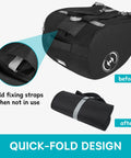 Padded Car Seat Travel Bag For Airplane Use Fits Doona Car Seat Stroller with lockable zipper, showing quick-fold design.