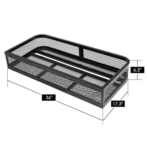 Heavy Duty ATV Front Cargo Basket With Mounting Kit 36 Inch Long 17 Inch Wide 6 Inch High Steel Mesh Rack for Gear