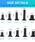 Heavy Duty M2 And M3 Laptop Screws Kit With 500 Piece Assortment For Notebook Pc Ssd Upgrade featuring various sizes of flat head screws.