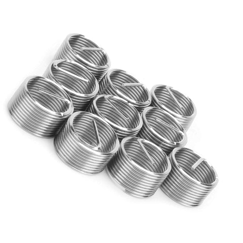10Pcs M18x1.5 Thread Inserts Coil Type Screw Bushing Expansion Tool Heavy Duty Stainless Steel For Repairing Stripped
