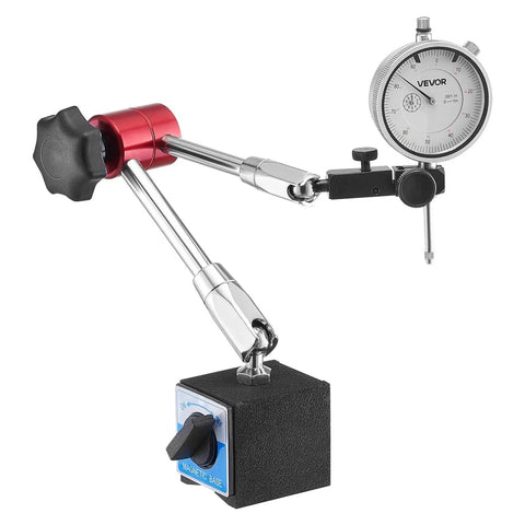 Dial Test Indicator With Magnetic Flexible Base Stand For Precision Machining, 0.001 Inch Accuracy, 0-1 Inch Range, side view