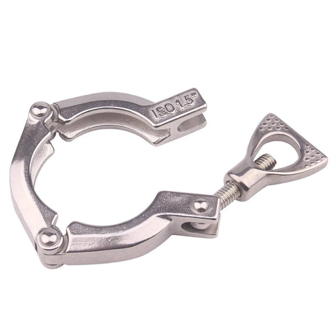 1.5-inch stainless steel sanitary tri-clamp clamp, three-segment clover design with adjustment screw