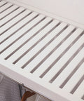 Solid Wood Cut To Fit Closet Storage Kit In Clean White Featuring reinforced garment bars view of slatted shelf.