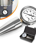 Spindle Drawbar Force Test Gauge Holder For BT40 CNC Mills, 0-3000 PSI/LBS Range, 5/8-11 Inch Retention Knob Thread, Quick Check Tool For Milling Machines, Works With DFG-1 Adapters, Built Tough For Daily Machining, stainless gauge and case