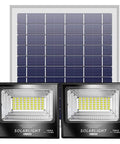 Rock Solid Dual Led Solar Flood Lights With Remote And Dusk To Dawn Switch No Sweat Setup Ip67 Weatherproof outdoor security fixtures with solar panel.