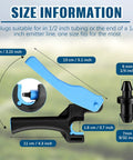 Size chart of Drip Irrigation Hole Punch Tool Set With Fifty Goof Plugs And One Punch Tool for DIYers in backyard garden