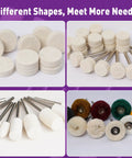 Polishing Bits and Buffing Wheels Kit for Rotary Tool With 114 Piece Set, various shapes and sizes for metal and jewelry polishing