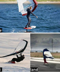 Inflatable Surf Wing With Clear View Window Design For Safe, Smooth Rides on water, snow, and land, showing versatile use.