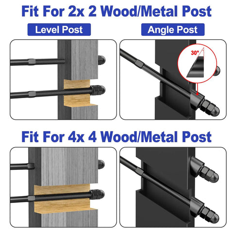 Black One Eighth Inch Cable Railing Hardware Kit Pack Of Fifty For Four By Four Or Two By Two Wood Or Metal Posts installation diagram
