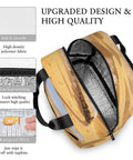 Golden Sand Desert Insulated Lunch Tote With Aluminum Lining showing polyester fabric and waterproof interior design