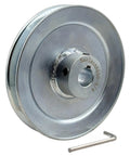Heavy Duty Single Groove V Belt Pulley 5.5 Inch OD 3/4 Inch Bore Motor Pulley, 1020 Steel, Zinc Plated, Includes Allen Key