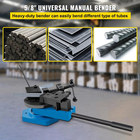 Heavy Duty Manual Bender For Steel And Metal Rods With Adjustable Radius And Angle Pro Grade Scroll Bender For Steel Brass Copper Aluminum Perfect For Home Shop And Industrial Projects, 5/8" universal manual bender for steel rods and flat bars