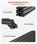 Two Pack 4080 Aluminum Extrusion Profile 19.69 Inch 500 Mm T Slot European Standard Anodized Linear Rail High Strength Extruded Aluminum Rail For 3D Printer Parts And CNC DIY Workbench Black, black anodized T-slot profile with precise cutting