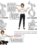Heavy Duty Closet Rod Support Flanges with Screw On Attachment, black end sockets for wardrobes with illustrated guide