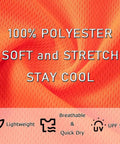 Close-up of breathable 100% polyester text on UPF Fifty Plus Long Sleeve Sun Protection Shirt With Hooded Rash Guard Five Pack For Outdoor Athletes
