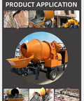 Hardcore Automatic Concrete Mixer Pump With Dead Simple PLC Controls And High Volume Grout Delivery For Foolproof Foundation Pouring and Zero Hassle Job Site Setup, shown in action on a job site.