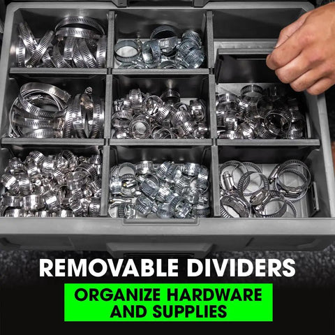 Rock Solid Two Drawer Toolbox Storage System With Auto Locking Drawers And Rust Resistant Rails For Jobsite Organization Badass Circular Saw Compartment And Stackable Design Built Hella Tough And Heavy Duty