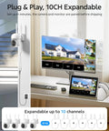 Wireless 4K Security Camera System With Monitor, 10X Zoom Dual Lens Outdoor Indoor Surveillance Kit With Night Vision