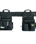 Electrician's Tool Belt Kit, 3 Piece Combo With 20 Pockets, Adjustable 29 To 46 Inch Black, Beefy Heavy Duty Utility Belt