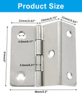 Sweet Deal Silver Three Fold Cabinet Hinges For Wood Doors And Furniture Drawers With Quick Grip Screws 2 X 2.2 Inch Plates dimensions diagram.