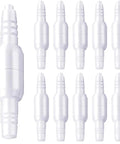 Oxygen tubing swivel connectors, white plastic, male-to-male cannula connectors, 10-pack
