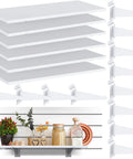 Six Pack White Slatwall Shelves With Hella Heavy Duty Metal Brackets 15.7 Inch Long By 6 Inch Deep Slatwall Organizer Set For Home Garage