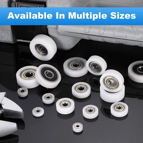 Nylon Ball Bearing Guide Pulleys 8mm By 36mm By 10mm Four Pack With Sealed 608RS Bearings for sliding doors in various sizes
