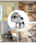 Heavy Duty Magnetic Door Stops For Interior Doors Anti Swing Holder With Rock Solid Magnets Stainless Steel Mini Doorstopper shown in various rooms.