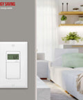 No-Fuss Programmable Digital Timer Switch For Lights, Fans, And Motors, 7 Day Scheduling With 18 On Off Settings, White.