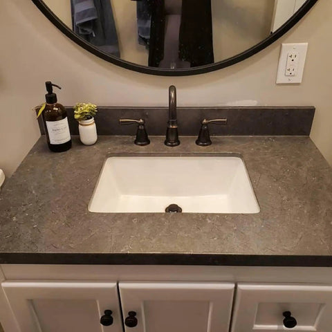 Bathroom sink with Grey Soapstone Kitchen Countertop Backsplash Peel And Stick Vinyl Wrap 36 By 180 Inches Waterproof Self Adhesive Contact Paper